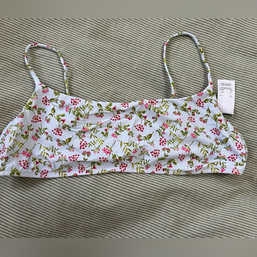 J. Crew. Floral Print Bikini Top